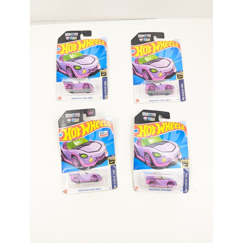 Hot Wheels‎ Monster High Ghoul Mobile HW Screen Time 1/10 Diecast Car Lot of 4